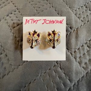 Betsey Johnson Fox King Earrings NWT